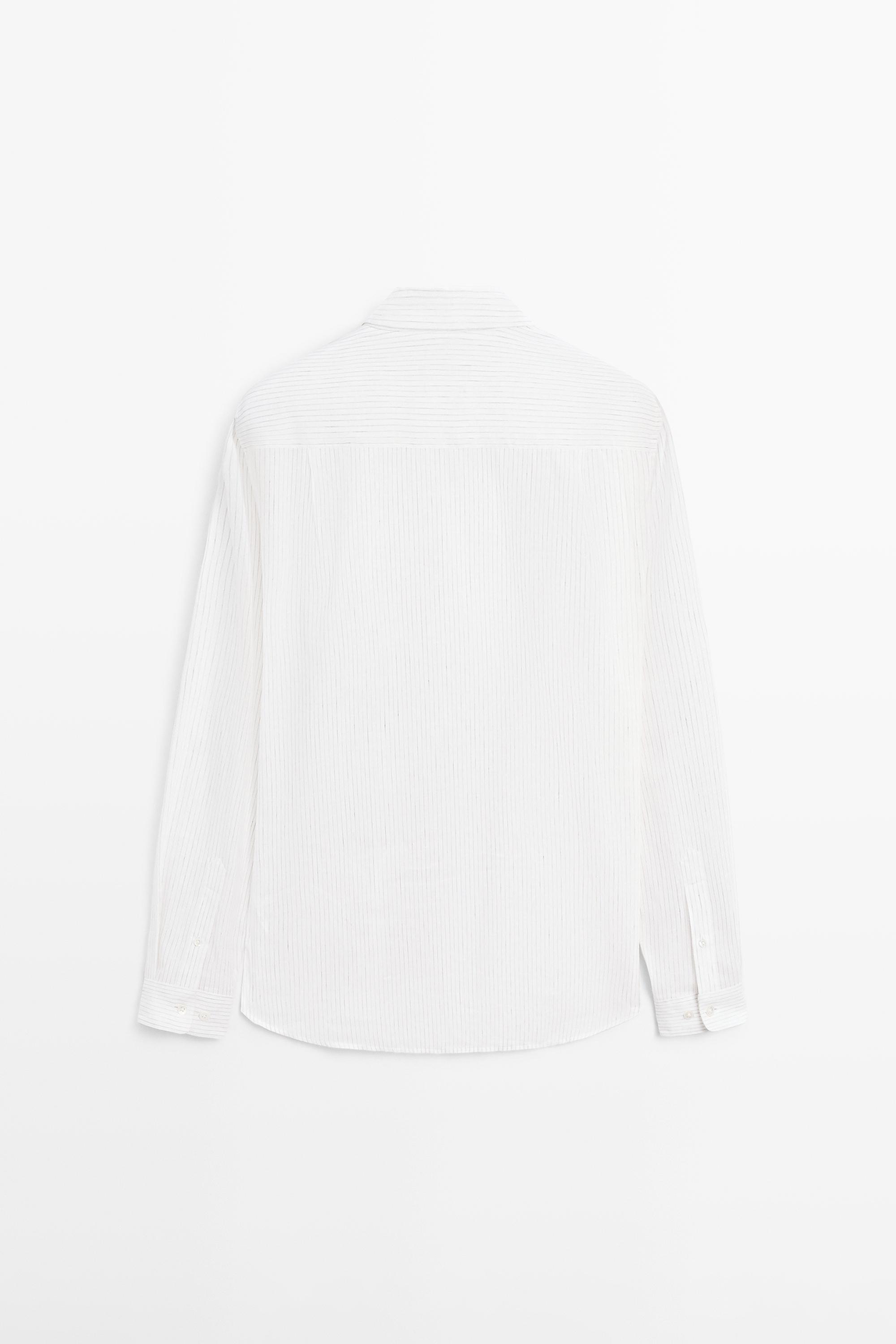 Cotton blend regular fit striped shirt